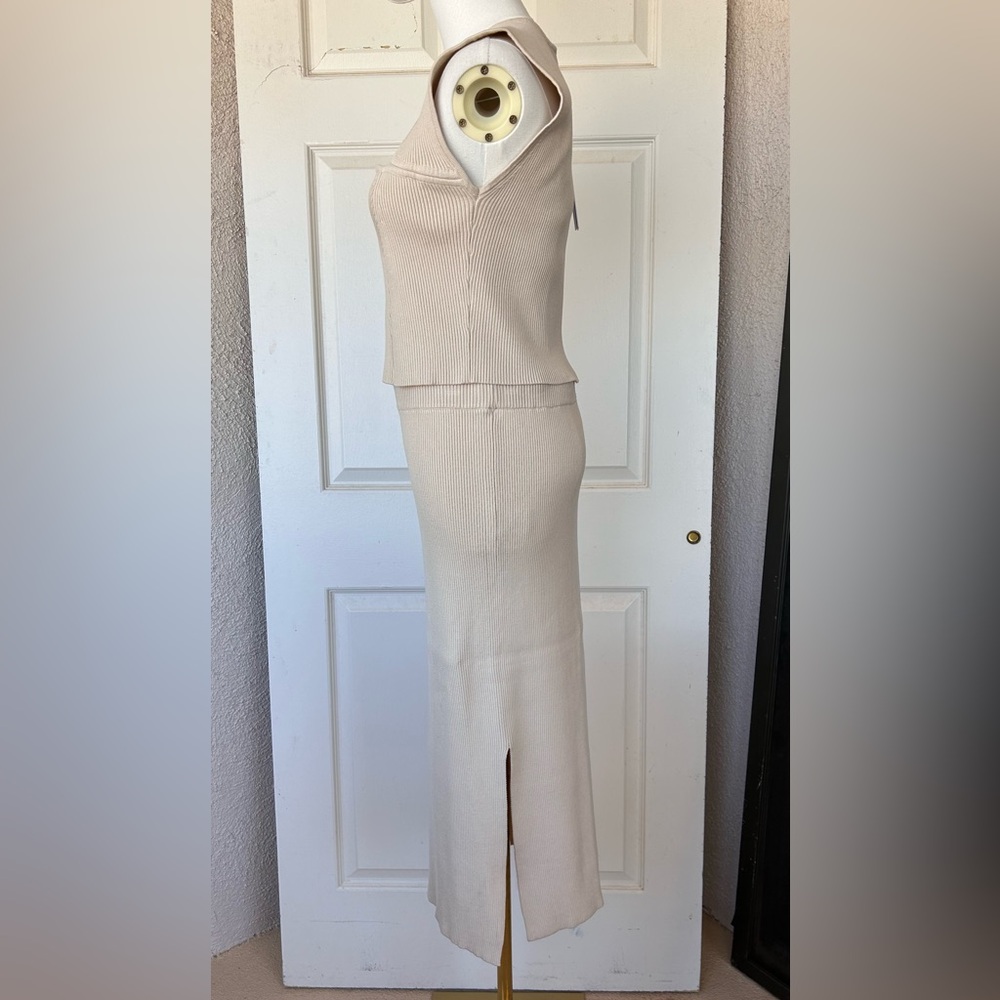 House of Harlow 1960 2Pc Sweater/Skirt Set Tan Size Large - Picture 4 of 12